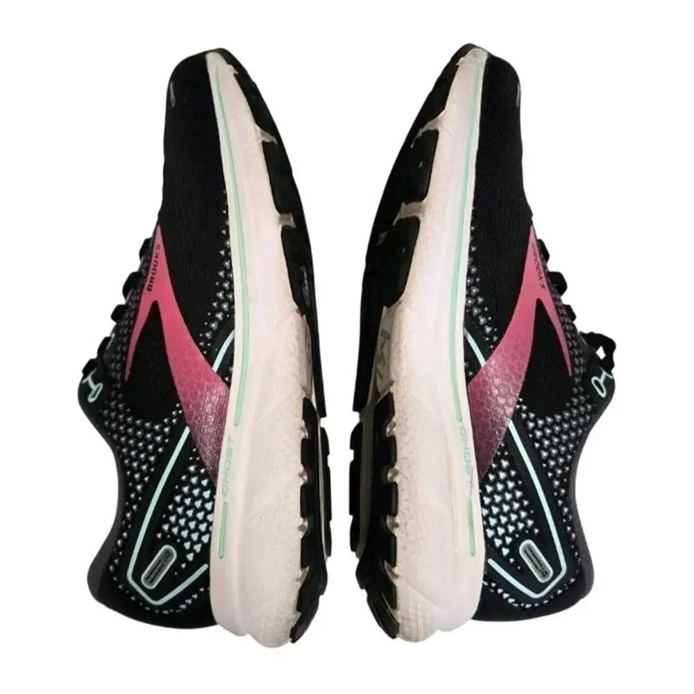 Brooks Ghost 14 Womens Size 8.5 B Medium Running Shoes Black Pink Yucca